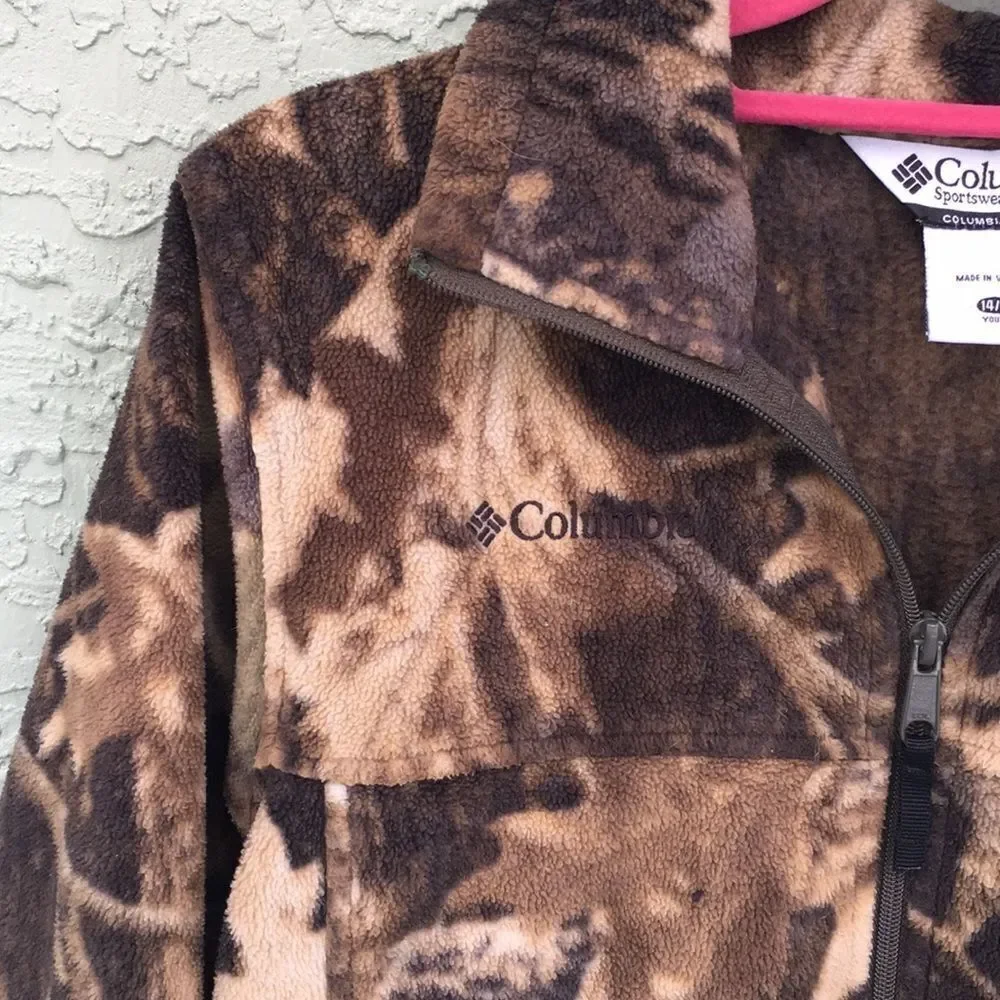 Columbia Camo Zip Up Sz 14/16 Youth Jacket